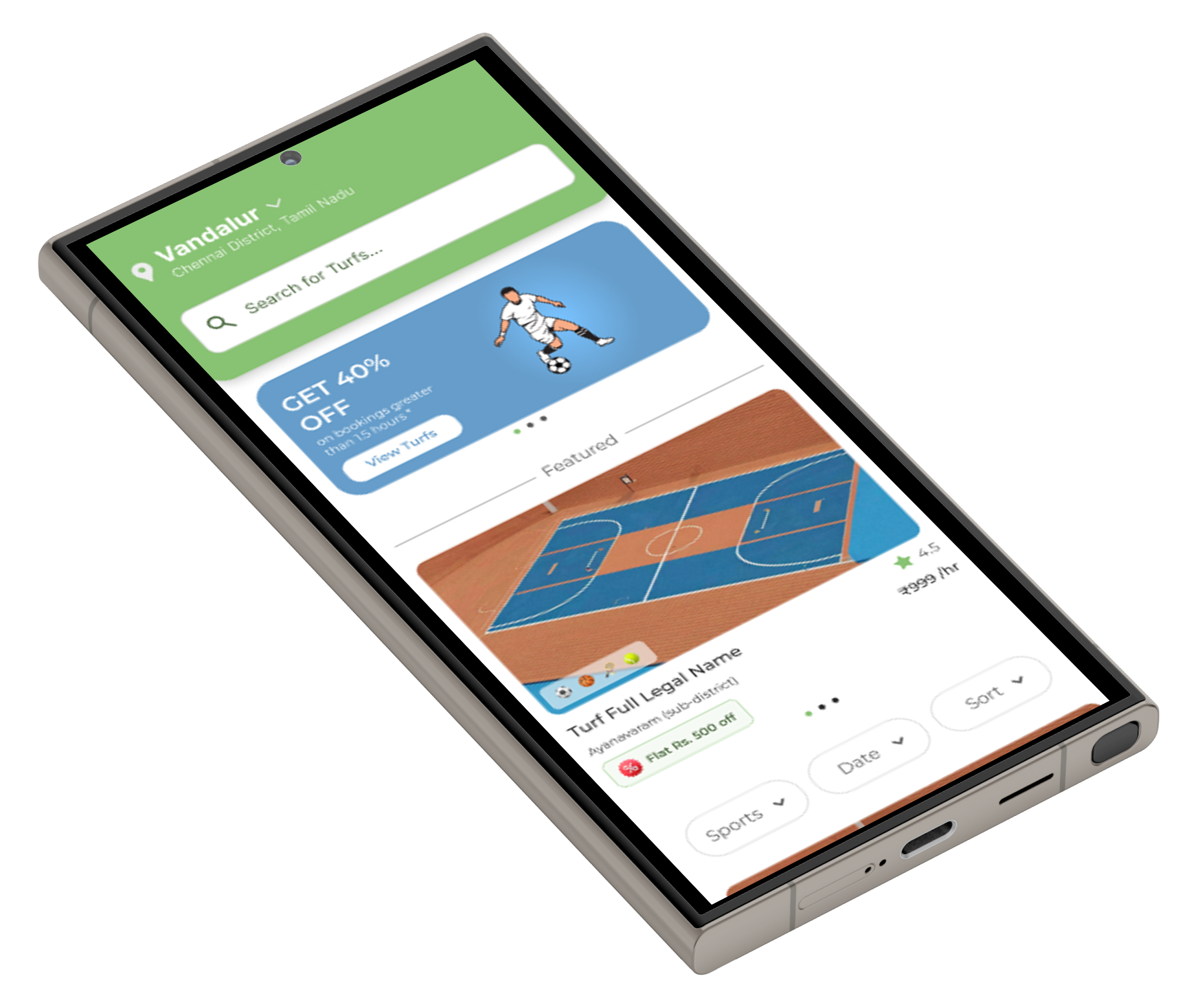 Turf Scout partner dashboard on mobile